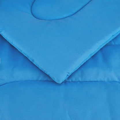 Amazon Basics 7-Piece Soft, Easy-Wash Microfiber Kid's Bed-in-a-Bag Bedding Set with Sheet and Comforter, Full/Queen, Blue, Soft Solid - color: Blue, size: Full/Queen