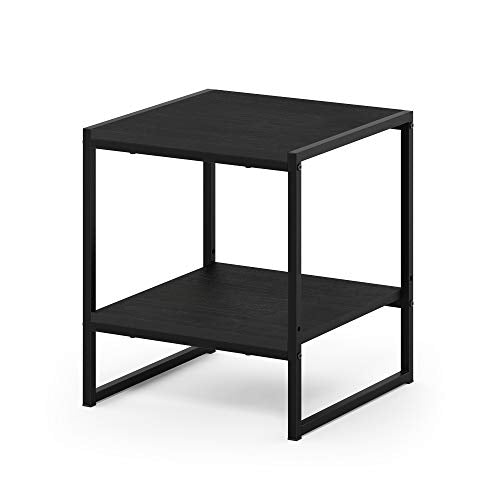 FURINNO Camnus Modern Living 2-Tier End Table, Americano, 15.9 in x 15.75 in x 18 in - color: Americano, size: 2-Tier, 15.9" Square