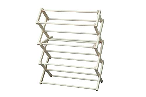 Peaceful Classics Wooden Laundry Rack - Amish Handmade Wooden Clothes Drying Rack - Foldable Drying Rack for Towel, Blanket, Linen Household Essentials - for Indoor Or Outdoor Use (38" x 30" x 13") - size: Small