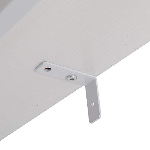 5-Shelf Modern Bookcase, Open Wall Mount Ladder Bookshelf with Industrial Metal Frame for Living Room Bedroom Home Office (White) - color: White