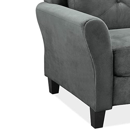 Studio Living Harrington 80.3" Sofa, Transitional Modern, Pocket Coil Comfort, Easy Assembly, Microfiber Fabric, Dark Grey - color: Dark Grey, size: Sofa