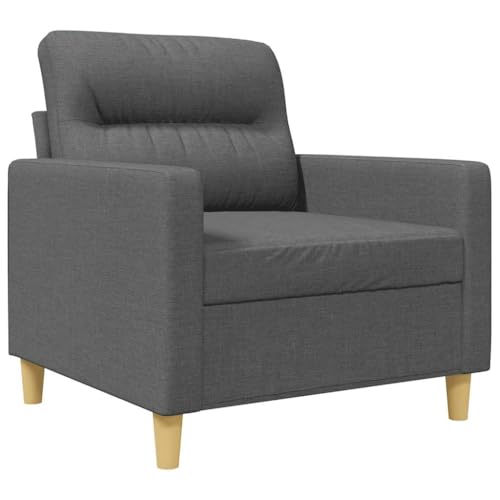Dark Gray Fabric Sofa Chair, Comfy Accent Armchair with Matte Finish Metal Legs for Living Room, Compact Reading Chair for Small Spaces Bedroom, 30.7 W - size: Single