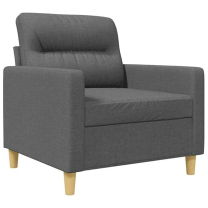 Dark Gray Fabric Sofa Chair, Comfy Accent Armchair with Matte Finish Metal Legs for Living Room, Compact Reading Chair for Small Spaces Bedroom, 30.7 W - size: Single