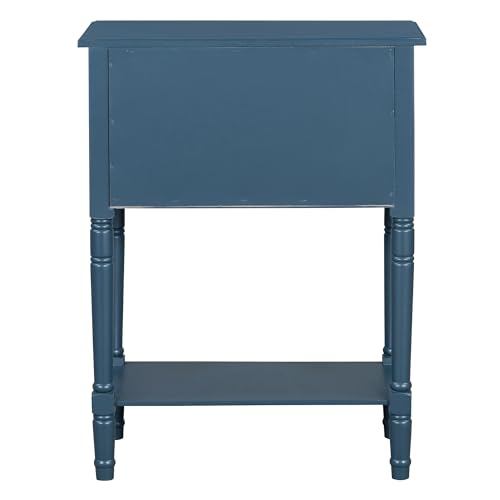 Knocbel Narrow Console Table with 3 Storage Drawers and Bottom Shelf, Entryway Hallway Foyer Slim Sofa Table for Small Spaces, Easy Assembly (Navy Blue) - color: Navy Blue