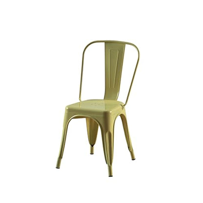 AC Pacific 18 Inch Seat Height Industrial Metal Dining Chairs, Stackable Kitchen or Bar Seat, Durable Modern Design, Versatile Accent Furniture, Set of 2, Yellow and Baby Blue - color: Yellow and Baby Blue, size: Set of 2