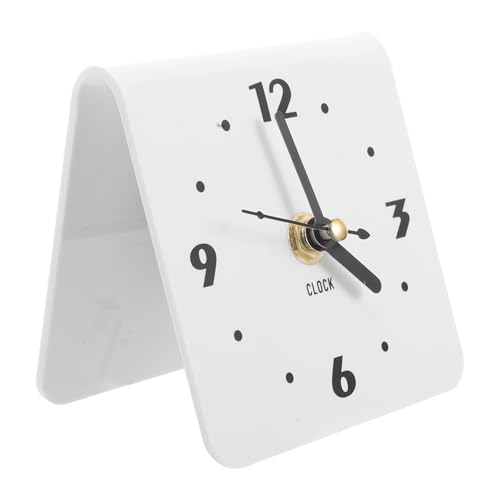 Silent Acrylic Table Clock Modern Minimalist Battery Operated Desk Clock for Bedrooms Smooth Sweeping Hand for Light Sleepers and Couples
