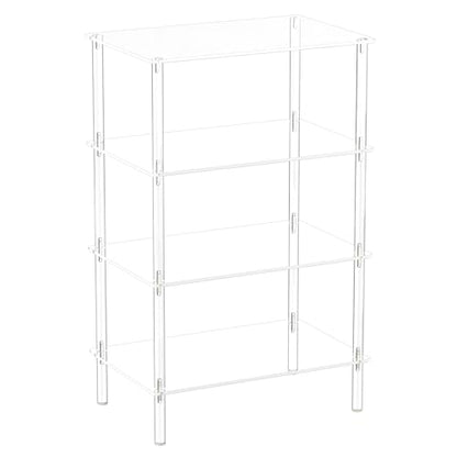 Aquiver Acrylic Small Shoe Rack - 18.1'' L x 11.8'' W x 28.5'' H - 4 Tier Shoe Rack for Front Door Entrance, Entryway, and Closet - Shoe Organizer Narrow Shoe Storage Shelf (Clear)