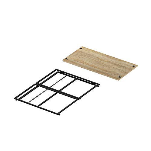 Furinno Riau No Tool/No Assembly/Folding Metal Frame Computer Desk, Sonoma Oak/Black, 39 Inch - color: Sonoma Oak/Black, size: 39 inches
