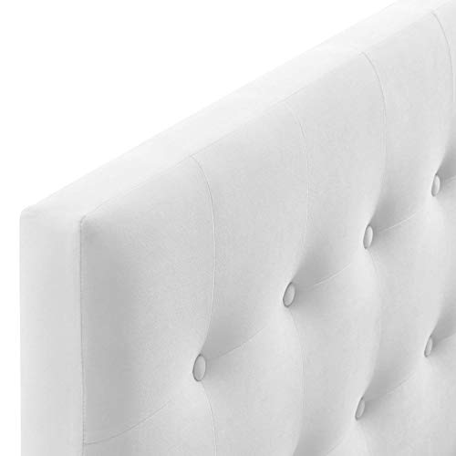Modway Emily Queen Biscuit Tufted Performance Velvet Headboard, White - color: White, size: Queen