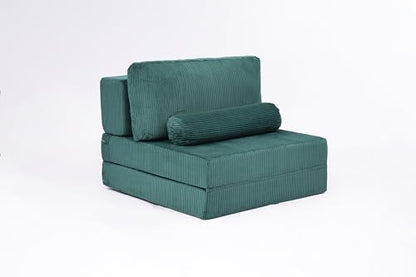 49" Foldable Modular Studio Couch, Space Saver Bed with High Density Foam, Sofa Individual with Creative Shape for Apartment Leisure Scenes, Green - color: Green