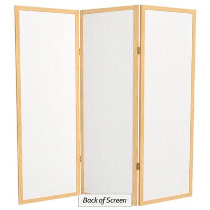 4 ft. Short Window Pane Shoji Screen - Natural - 3 Panels - color: Natural, size: 3 Panels