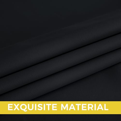 NICETOWN 95 Inch Blackout Curtains, Grommet 2 Panels Thermal Insulated Black Room Darkening Drapes, Extra Long Window Curtains for Bedroom Living Room - color: Black, size: 52"W x 95"L (Pack of 2)