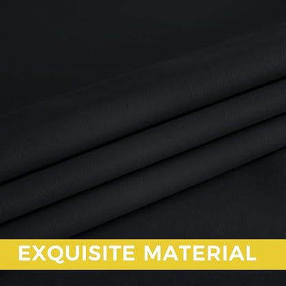 NICETOWN 95 Inch Blackout Curtains, Grommet 2 Panels Thermal Insulated Black Room Darkening Drapes, Extra Long Window Curtains for Bedroom Living Room - color: Black, size: 52"W x 95"L (Pack of 2)