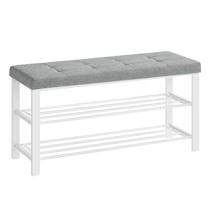 SONGMICS Shoe Bench, Storage Bench, Entryway Bench with Cushion | Shoe Shelf with Seat, Space-Saving, Modern Style, 39.4"W, Dove Gray and Cloud White ULBS579W01 - color: Dove Gray + Cloud White, size: 39.4"W