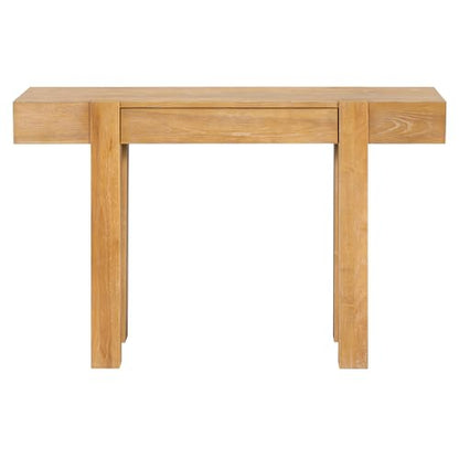 Rustic Console Table with Hidden Drawer, Wooden Sofa Table Behind Couch | Side Power Outlet,for Entryways, Living Room, Foyer, Natural - color: Nautral