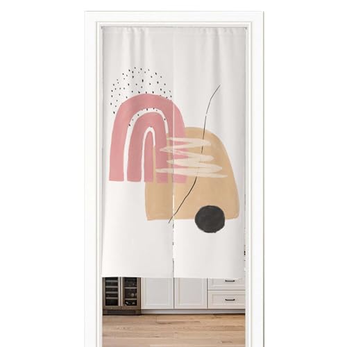 Room Divider Curtain for Doorway Use, Door Curtain Panel for Partition, Privacy Curtain for Doorway, Blackout Door Curtain Panel, Adjustable Tension Rod Mounting, Easy Setup - color: H, size: 26x35in