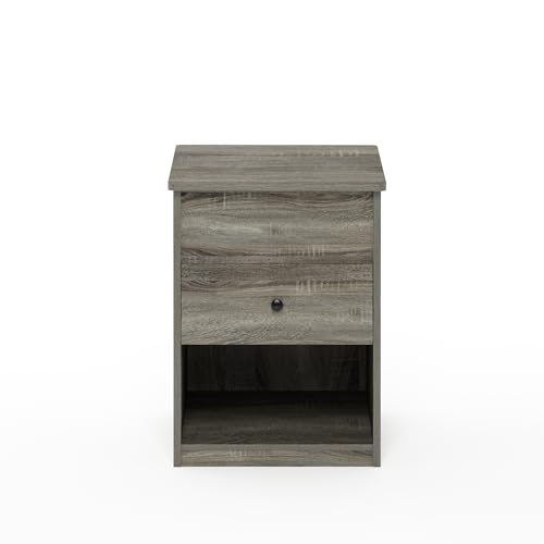 Furinno Jensen Lift Top Nightstand, French Oak Grey - color: French Oak Grey, style: 1-Pack Lift Top