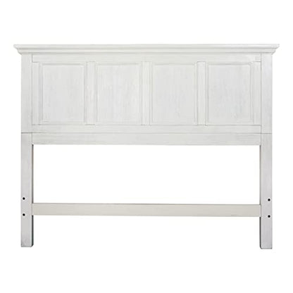 OSP Home Furnishings Farmhouse Basics Queen Headboard Only, Rustic White Finish - size: Queen