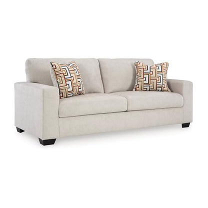 Signature Design by Ashley 85 in Chenille 3 Seater Track Arm Sofa, Stone | Polyester chenille upholstery, Wood and engineered wood frame, Sag-resistant platform foundation, Living room use, Aviemore - color: Stone, style: Sofa