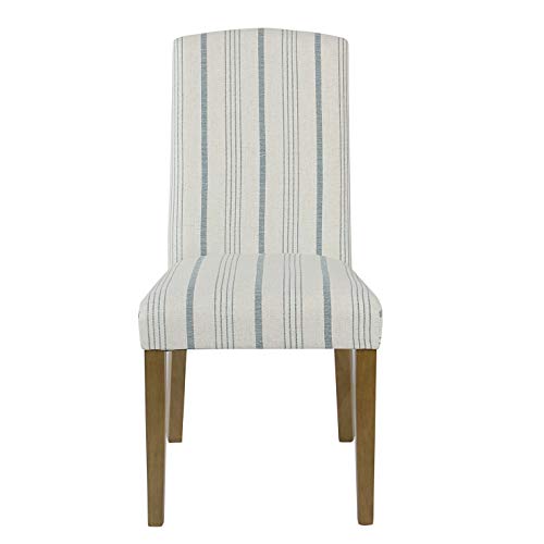 HomePop Classic Parsons Dining Chair - Blue Calypso Stripe (Set of 2) - color: Blue Calypso Stripe, style: Pack of 2