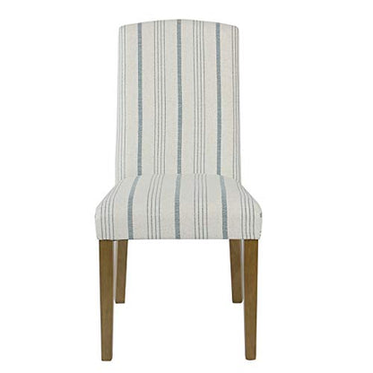 HomePop Classic Parsons Dining Chair - Blue Calypso Stripe (Set of 2) - color: Blue Calypso Stripe, style: Pack of 2