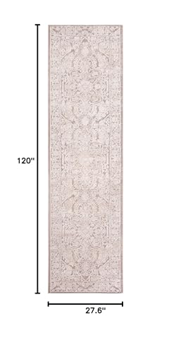 SAFAVIEH Reflection Collection Runner Rug - 2'3" x 10', Beige & Cream, Non-Shedding & Easy Cleaning, Ideal for Living Room, Bedroom (RFT665A) - color: Beige/Cream, size: 2'3" x 10' (Runner)