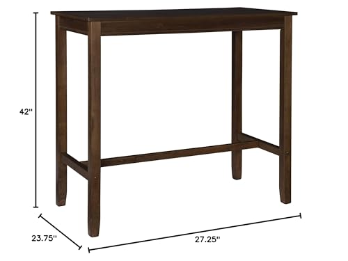 Linon Claridge Rustic Brown 42 inch Height Pub Bar Table - color: Rustic Brown, size: Bar Height