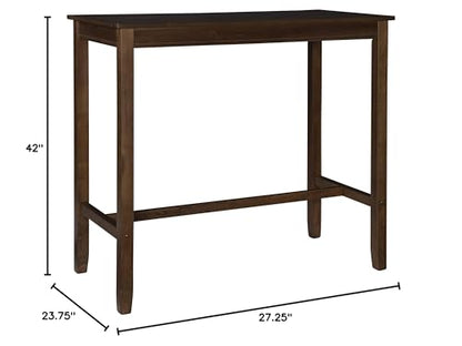 Linon Claridge Rustic Brown 42 inch Height Pub Bar Table - color: Rustic Brown, size: Bar Height