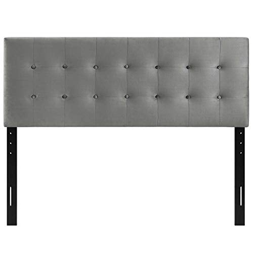 Modway Emily Queen Biscuit Tufted Performance Velvet Headboard, Gray - color: Gray, size: Queen