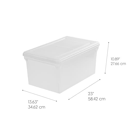 IRIS USA 4-Pack Snap File Box with Locking Lid, Black | Organize lesson plans, classroom files and teaching materials with convenient storage for teachers, schools and educators - style: Wing Lid - 4 Pack