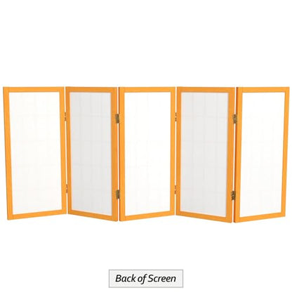 2 ft. Short Desktop Window Pane Shoji Screen - Honey - 5 Panels - color: Honey, size: 5 Panel
