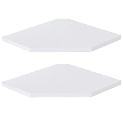Fun Memories Corner Shelf Wall Mount, Floating Corner Shelves, Set of 2 Corner Wall Shelf Organizer, Rustic Wood Wall Storage Display Shelves for Living Room Bedroom Bathroom Kitchen, Rustic White - color: White, size: 10.5" x 10.5", Set of 2