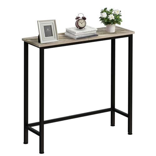 Narrow Console Table, 29.5" Small Entryway Table, Thin Hallway Tables, Slim Sofa Side Tables for Hallway, Living Room, Bedroom, Foyer, Marbleized Grey - color: Marbleized Grey