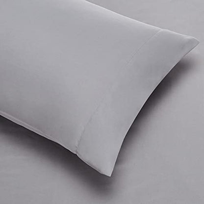 Amazon Basics Full/Queen Comforter Set with Sheets, 7-Piece Gray Calvin Stripe Bedding, Lightweight Microfiber Bed-in-a-Bag, Striped - color: Gray Calvin Stripe, size: Full/Queen, style: 1-Pack