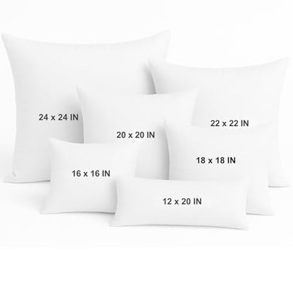 LANE LINEN 18x18 Pillow Inserts Set of 2, Square, Shape Retention - White | Pillow Inserts, Set Of 2 - For Sofa & Living Room, Machine Washable, Ultra-Soft 120 GSM Fabric, Reusable Insert - size: 18x18
