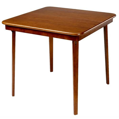Stakmore Classic Straight Edge Square Wood Folding Table, 32x32, Fruitwood | Foldable Card Table, Wooden Tabletop Furniture for Cards, Board Games, Dining, and Extra Seating - color: Fruitwood