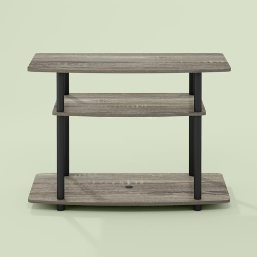 Arau TV Stand for up to 32 inch TV, Entertainment Center with Open Shelves, Easy Assembly, for Living Room, Olive Oak/Black - color: Olive Oak/Black