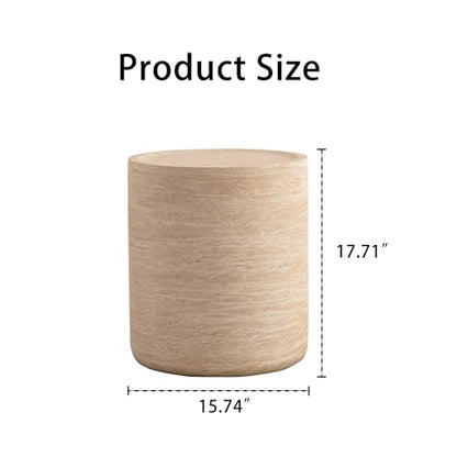 15.7" Round Faux Marble Coffee Table, Fully Assembled Modern Drum End Table with Mars Pattern, Faux Stone Nightstand Sofa Table for Living Room & Bedroom(Mars Pattern) - color: 15.7'' Mars Pattern