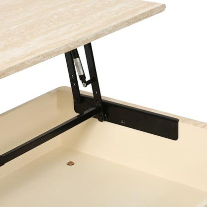 39.4" Lift Top Coffee Table with Hidden Storage & Antique Design for Living Room, Rectangular MDF Wooden Center Table Tea Table for Apartment, Beige - color: 39.4" Lift Top Coffee Table With Antique Design,beige