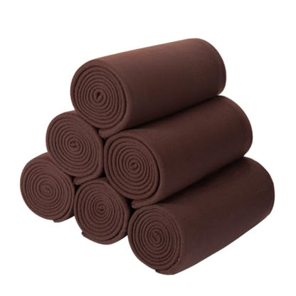 CAI TENG Fleece Blanket Blankets Bulk Pack of 6 Cozy Fleece Throw Blankets 50x60 Warm Soft Lightweight Breathable Pet-Friendly for Bed Sofa Kids Wedding Gifts Camping Luxury Chocolate Brown - color: Chocolate Brown