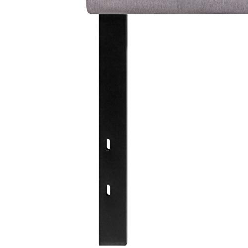 Quilted Tufted Twin Size Headboard in Light Gray Fabric - color: Light Gray, size: Twin