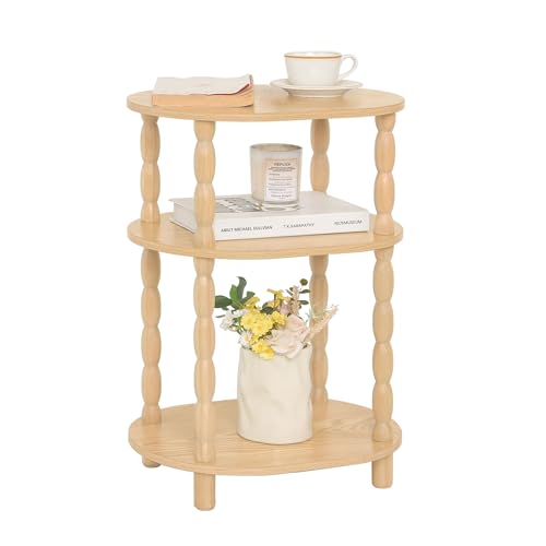 MaxSmeo End Table, Small Oval Side Table for Small Spaces, Modern Night Stand Accent Table for Living Room, Bedroom, Natural - color: Natural