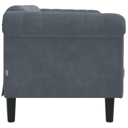 2-Seater Sofa Dark Gray Velvet Couch for Living Room Modern Upholstered Small Furniture with Thick Padding - color: Dark Gray/2-seater, size: 71.7" x 30.3" x 29.1" (W x D x H)