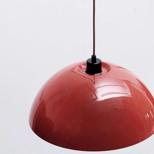 Modern Swing Arm Wall Sconce Plug in Red Wall Lamp Dome Shade | Dome Shade Long Arm Wall Mounted Reading Light for Bedroom Dining Room - color: Red