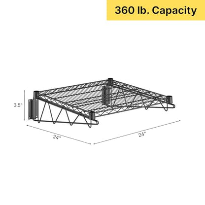 24" x 24" Black Epoxy Wire Wall Mount Shelf - color: Black, size: 24" x 24"