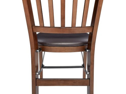 Stakmore School House Folding Chair, Walnut (Set of 2) - color: Brown