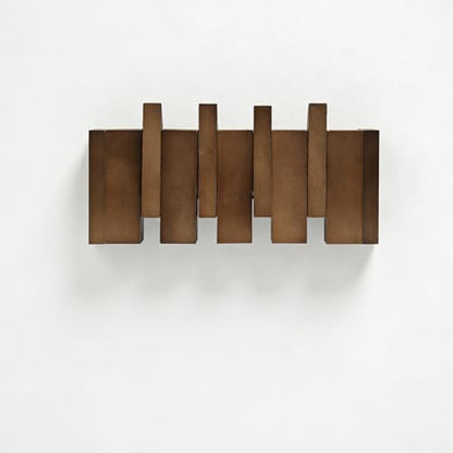 11.8" Wooden Piano Key Coat Rack Wall Mounted, 4 Hooks Natural Walnut Wall Coat Rack, Wall Mounted Coat Rack for Hanging Coats/Hats/Keys/Towels/Bags - size: 4 Hooks