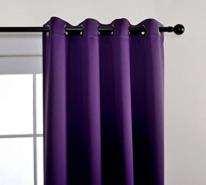 Thermal Insulated Grommet Window Blackout Curtains Panels for Livingroom 52x84 Inch Purple 1 Pair - color: Purple, size: 52"W x 84"L (Pack of 2)