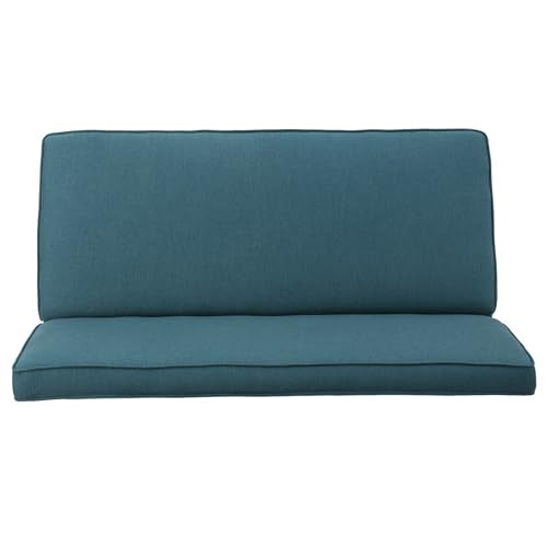 50" Small Loveseat Sofa, Comfy Mini Fabric Sofa Couch for Small Spaces, 2 Seater Armless Sofa with Solid Wood Legs for Living Room, Dorm, Office, Bedroom (Teal) - color: Teal