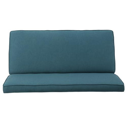 50" Small Loveseat Sofa, Comfy Mini Fabric Sofa Couch for Small Spaces, 2 Seater Armless Sofa with Solid Wood Legs for Living Room, Dorm, Office, Bedroom (Teal) - color: Teal